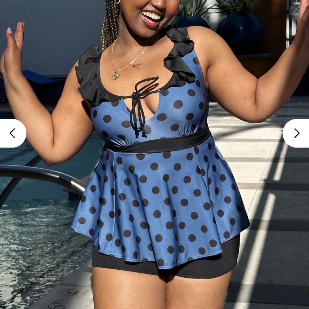 Beam Me Up Tankini Top - Polka